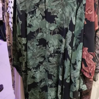 Dubai Double Chiffon Printed Abaya Designs 04