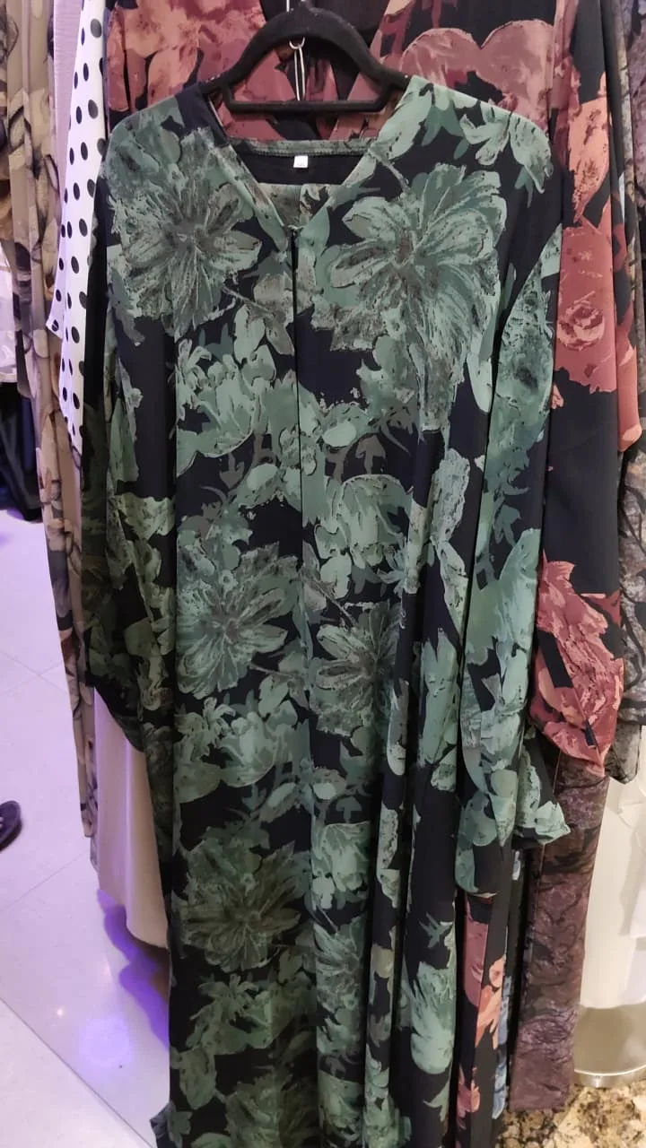 Dubai Double Chiffon Printed Abaya Designs 04 - Image 2