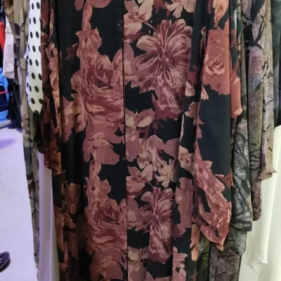Dubai Double Chiffon Printed Abaya Designs 04