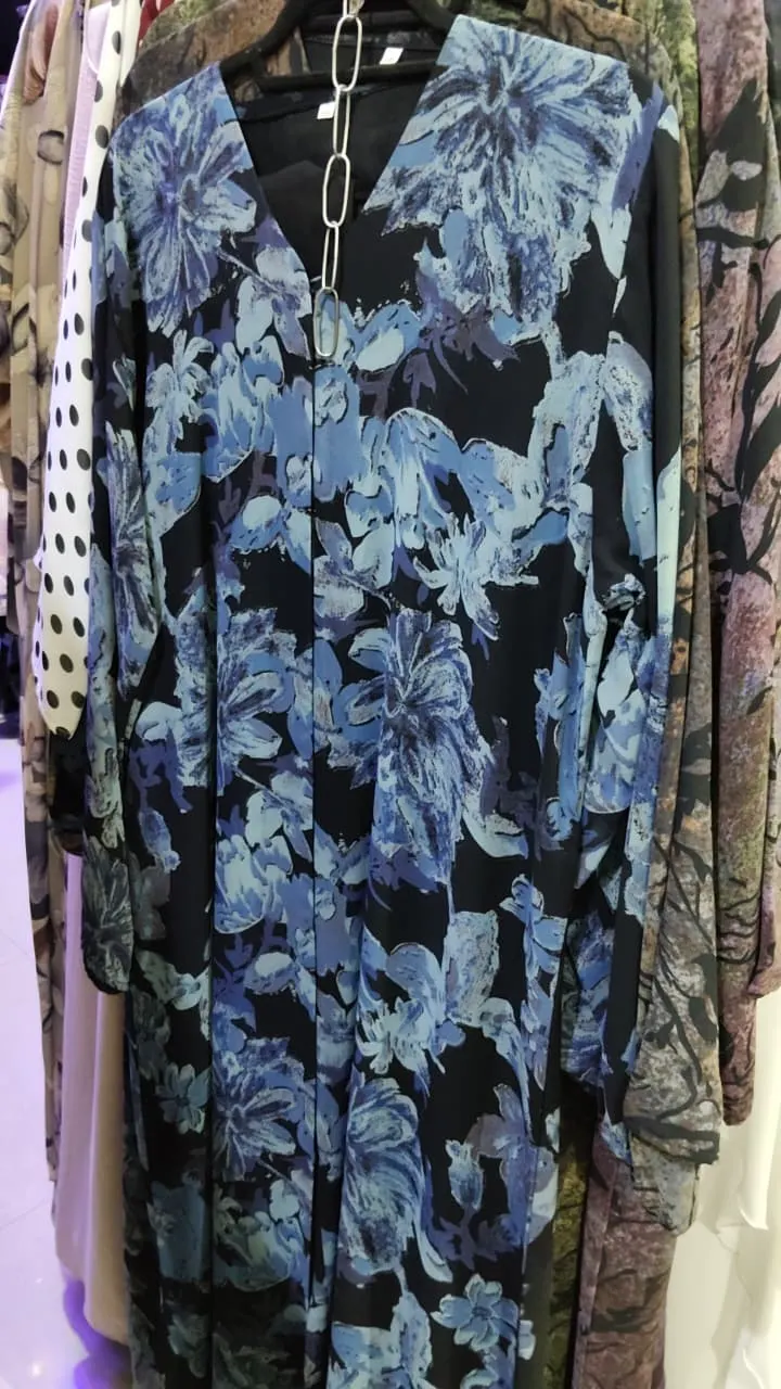 Dubai Double Chiffon Printed Abaya Designs 04 - Image 3