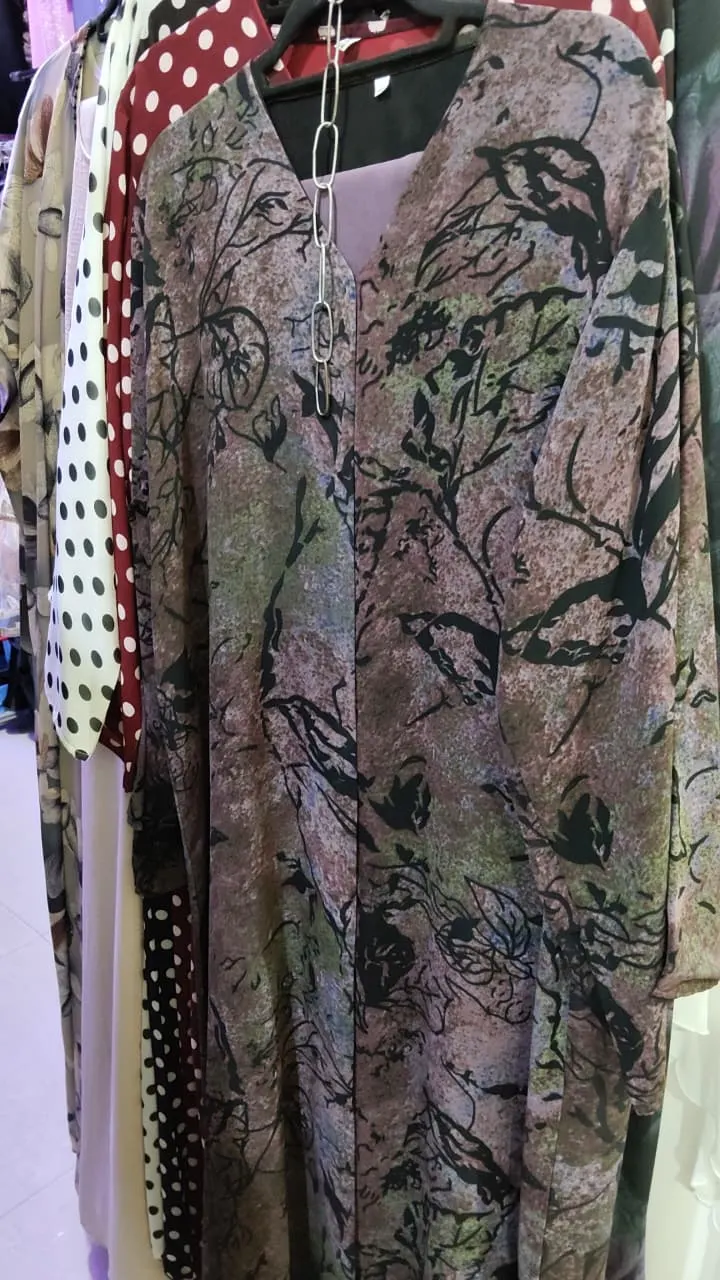 Dubai Double Chiffon Printed Abaya Designs 04 - Image 6