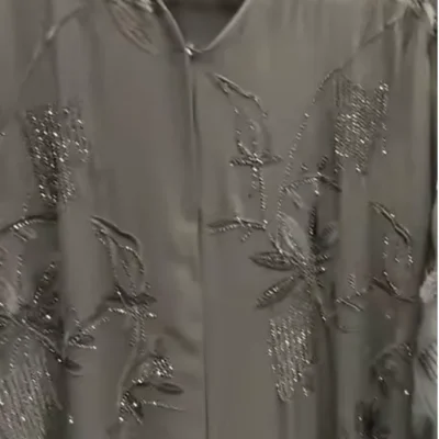 Chiffon Embroidery Diamond Work Shrug Abayas