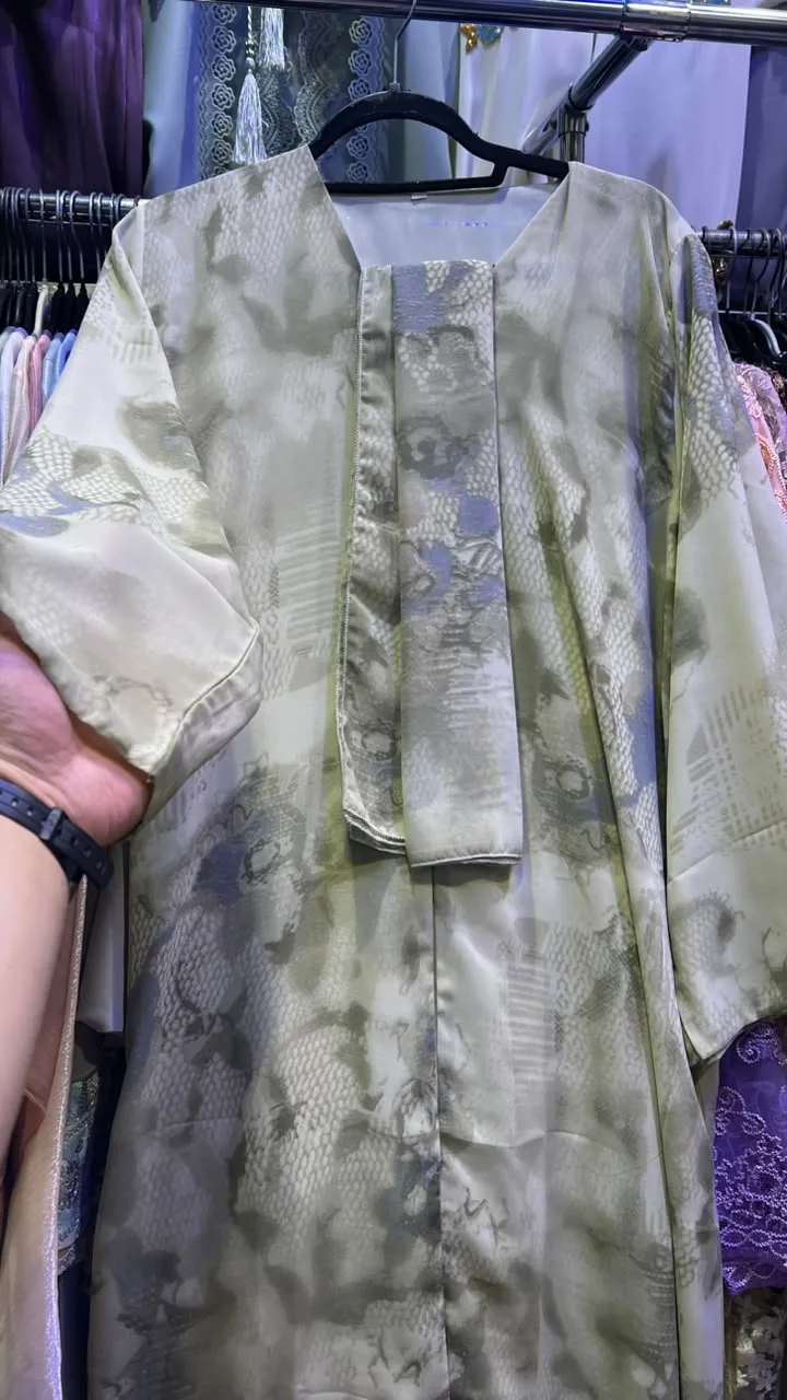 Dubai Double Chiffon Printed Abaya Designs 02 - Image 5
