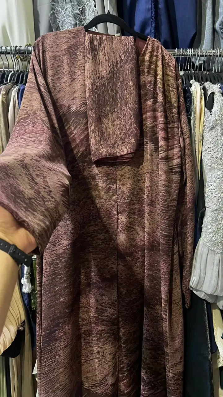 Dubai Double Chiffon Printed Abaya Designs 02 - Image 6