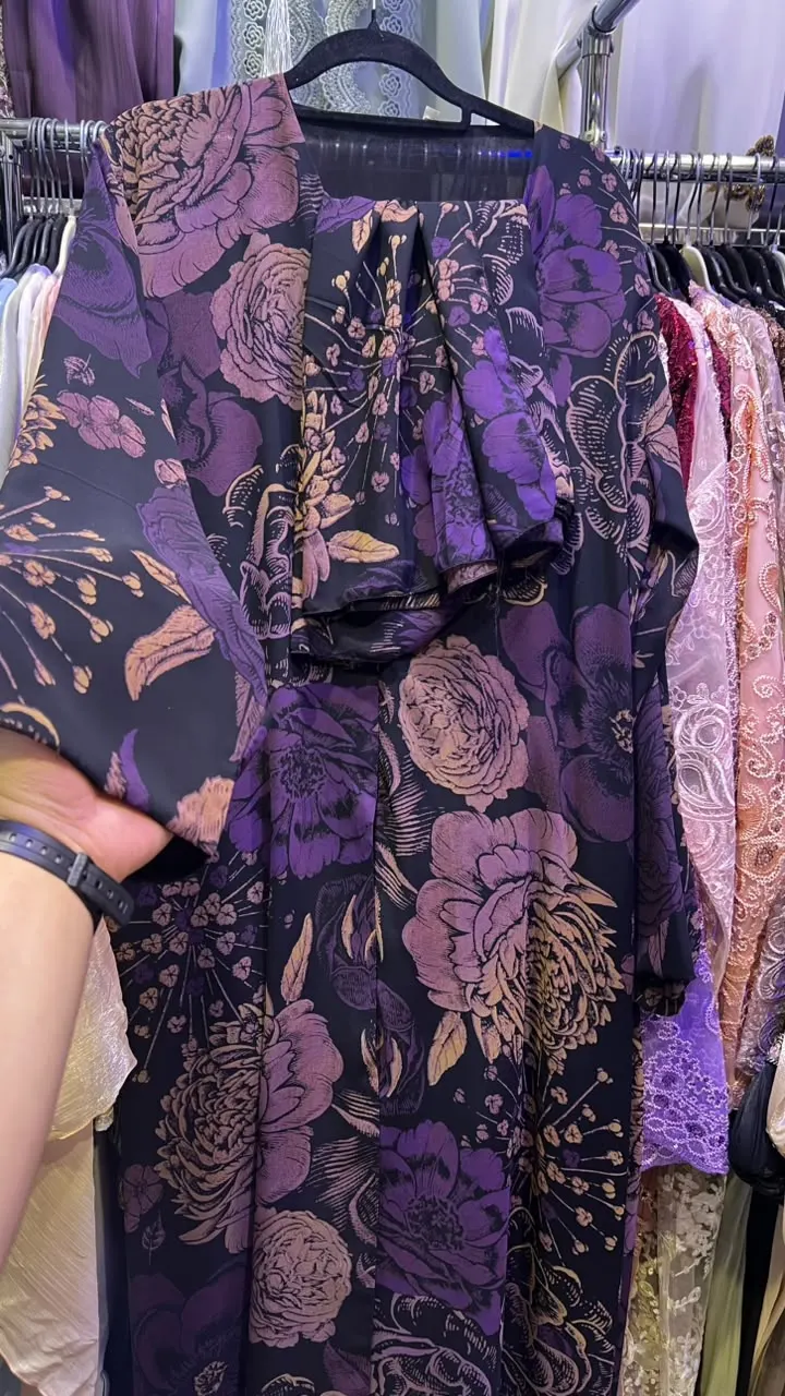 Dubai Double Chiffon Printed Abaya Designs 03