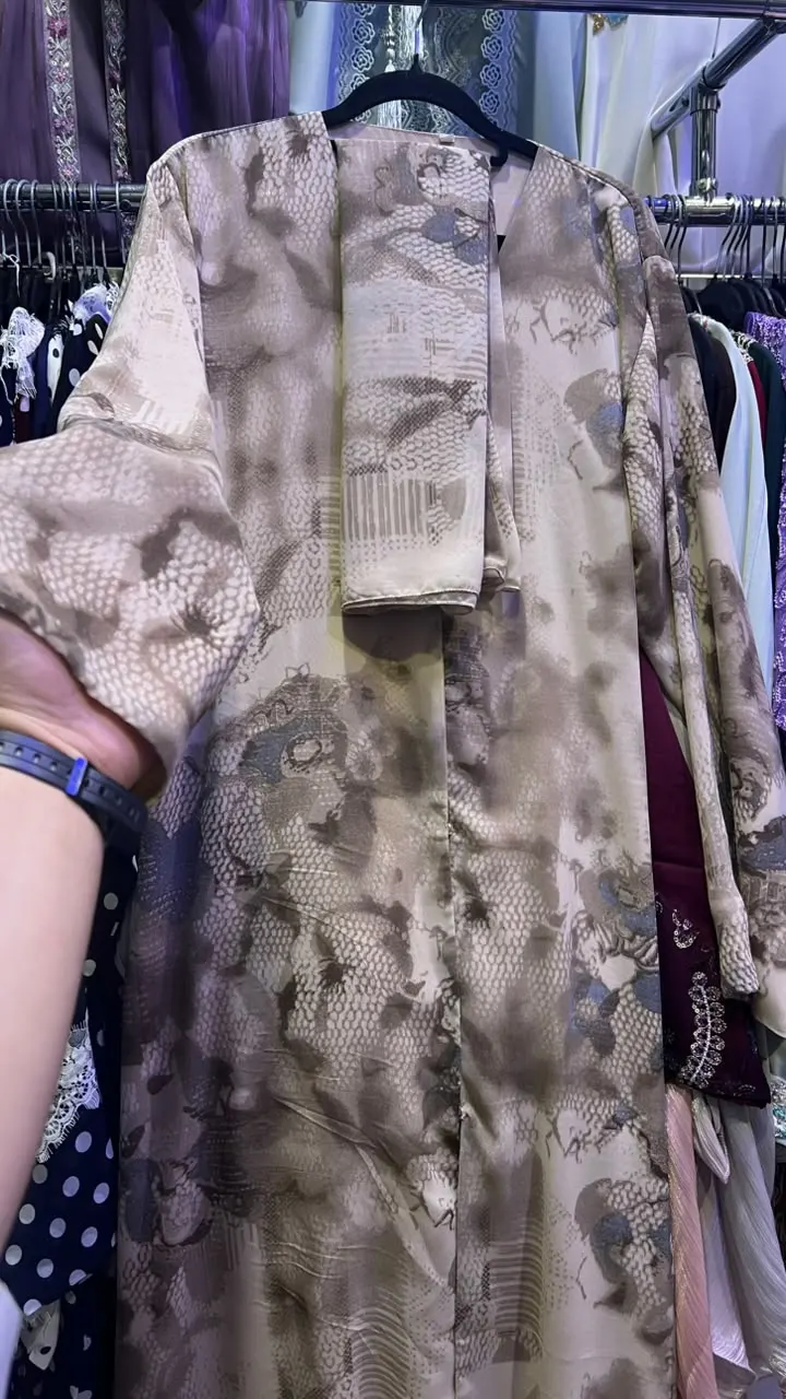 Dubai Double Chiffon Printed Abaya Designs 03 - Image 3