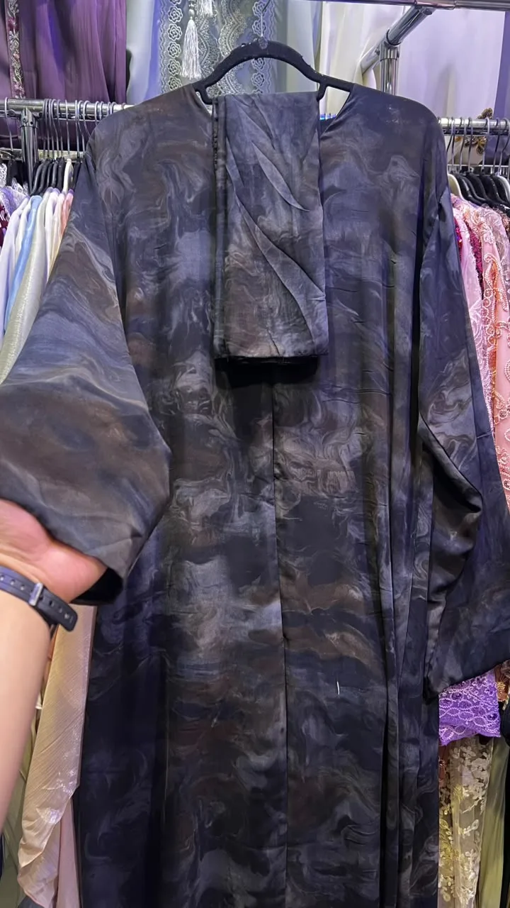 Dubai Double Chiffon Printed Abaya Designs 03 - Image 5