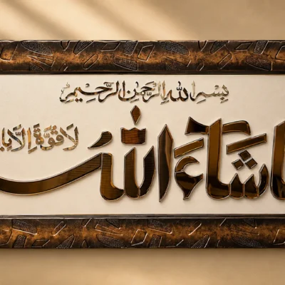 Fancy Glass Work Frame (MashaAllah)