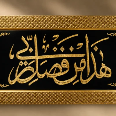 Cloth Embroidery Work Frame (Haazaa Min Fazli Rabbii)
