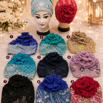 Sequins Pearl Designer Turban