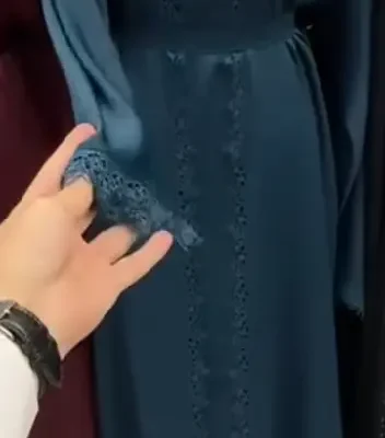 Soft Lace Blue Shrug Abaya