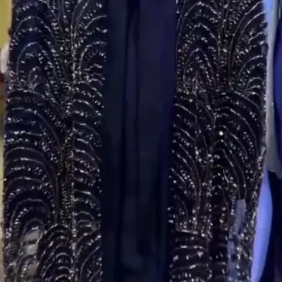 Sparkled Look Nett Shrug Abaya