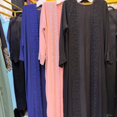 Broad Lace Shrug Abaya