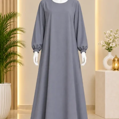 Cuff Sleeves Plain Abaya