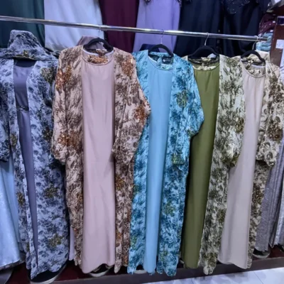 Floral Printed Handwork Shrug Abaya