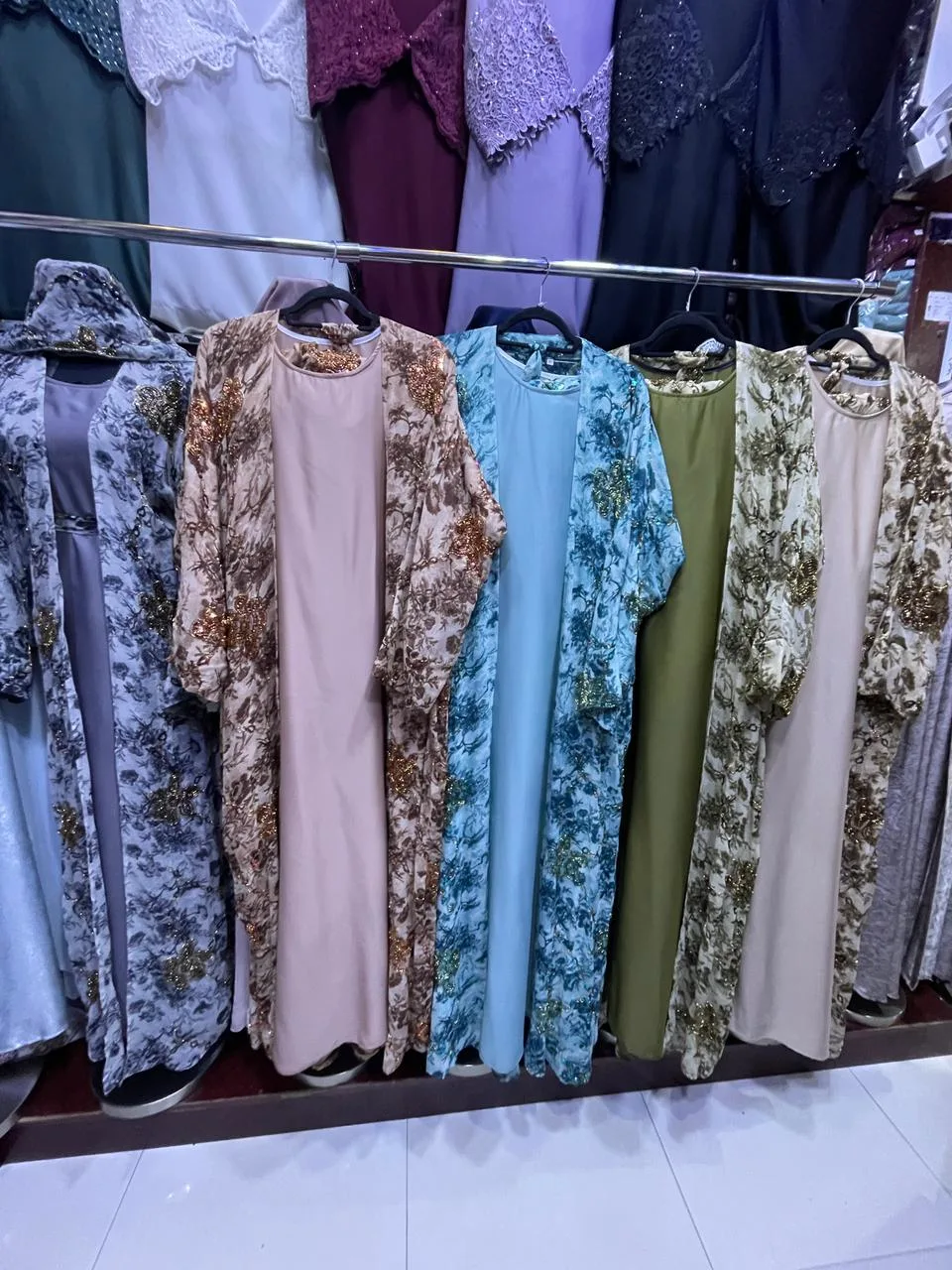 Floral Printed Handwork Shrug Abaya
