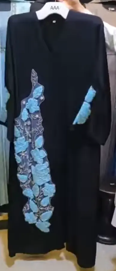 Laser Cut Flower Designer Abaya - Image 2