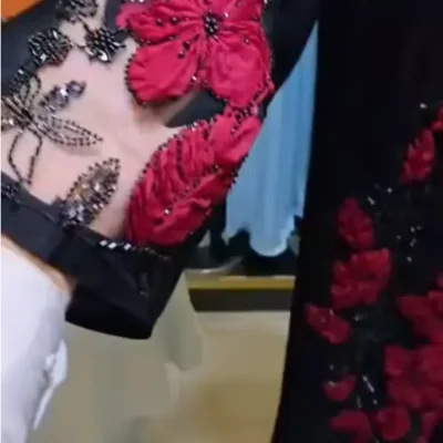 Laser Cut Flower Designer Abaya