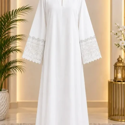 White Lace Abaya