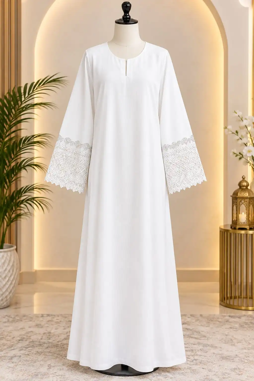 White Lace Abaya